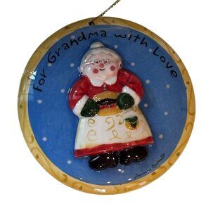 Marianne Richmond Handpainted Grandma Ornament Christmas Mrs Claus Ceramic 3D